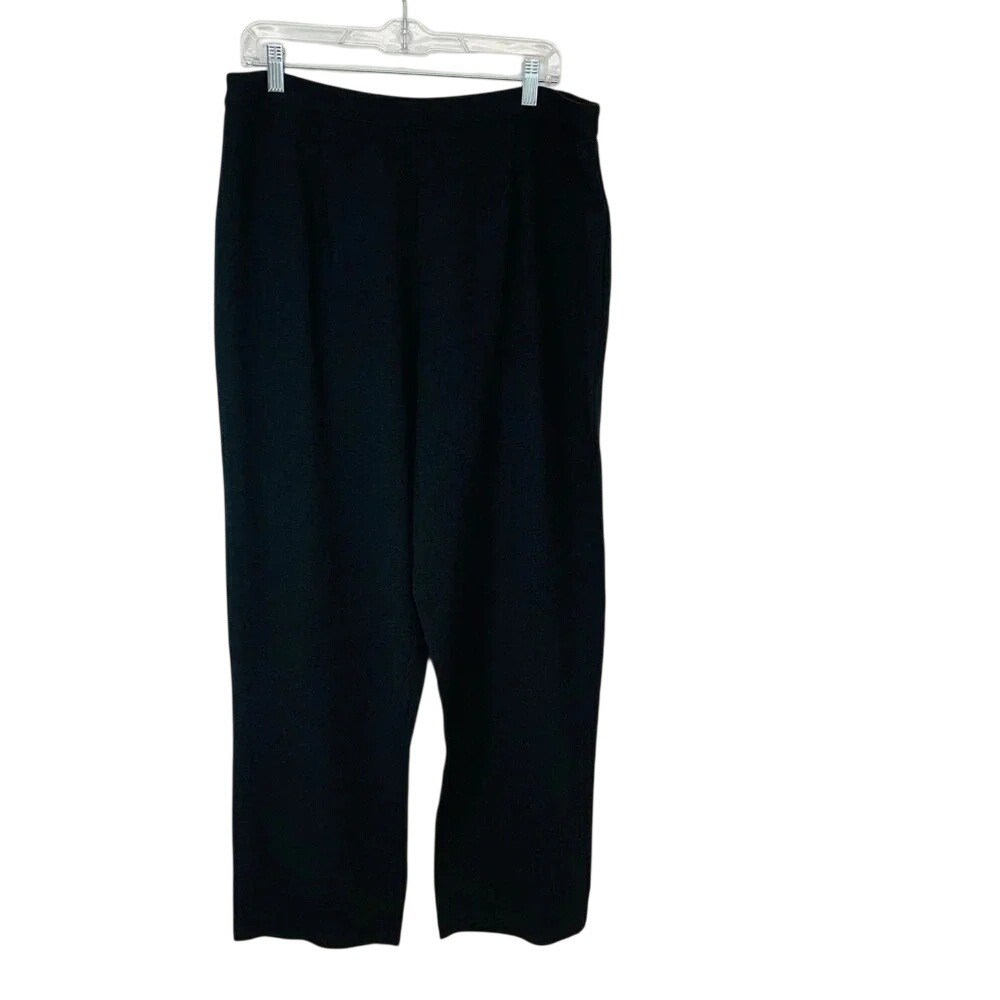 Chicos 3 Trouser Pants Woman 16 Charcoa1 Gray Back Zip Straight Classic Work USA
